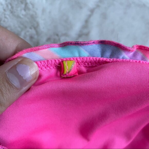 Victoria's Secret | Rainbow Foil Ruffle Chevron Stripe Bikini Top | Size Large - Picture 11 of 12